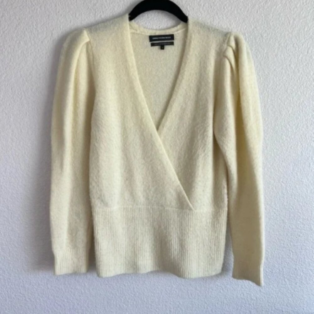 Something Navy Women’s V-Neck Wrap Alpaca Blend Sweater